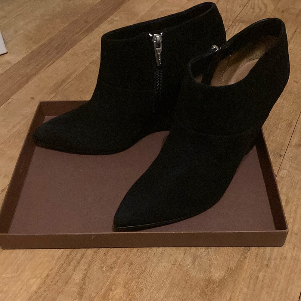 Coach and Four Black Ankle Booties with Side Zipper